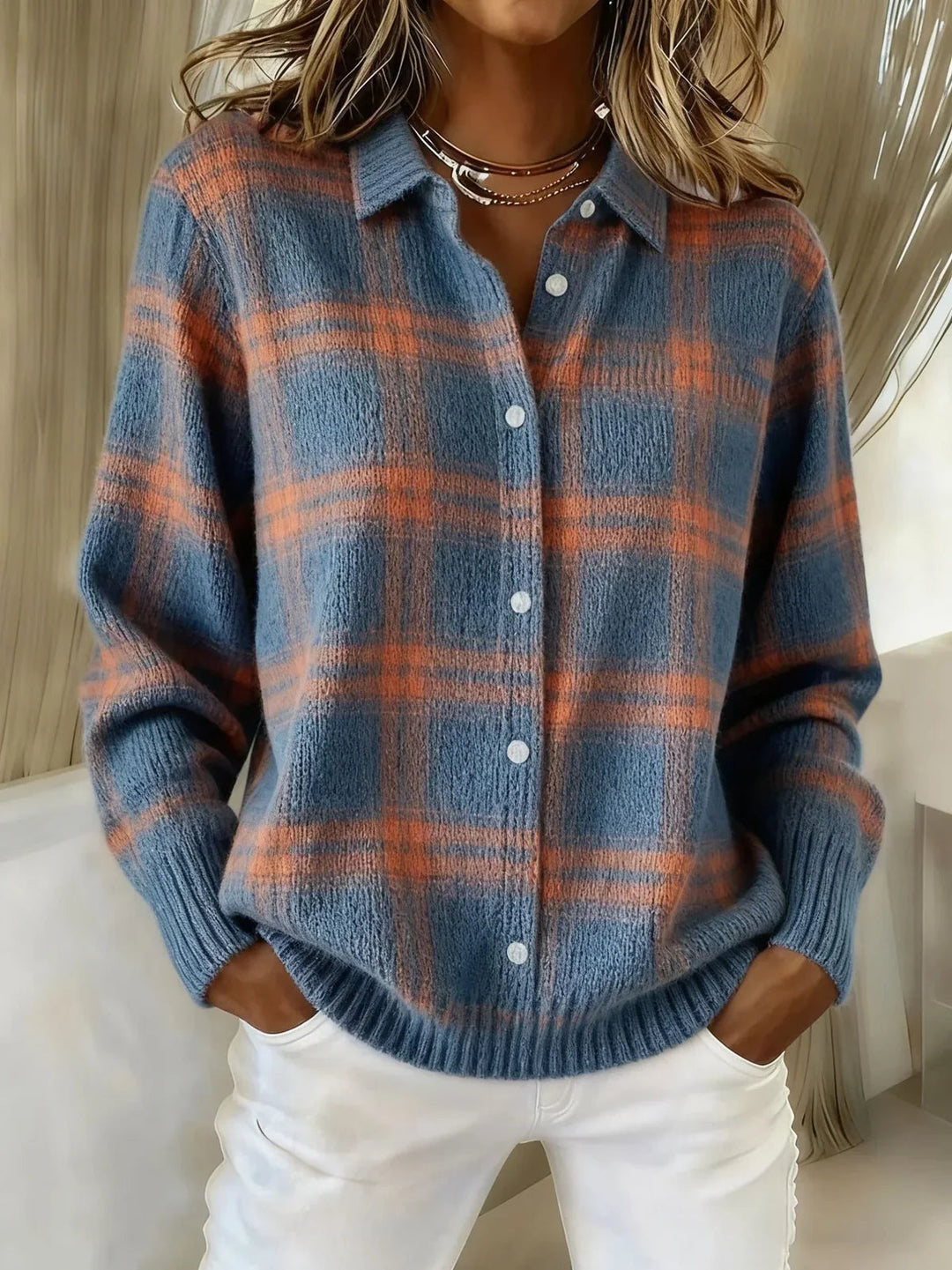 Candice | Cardigan à Carreaux