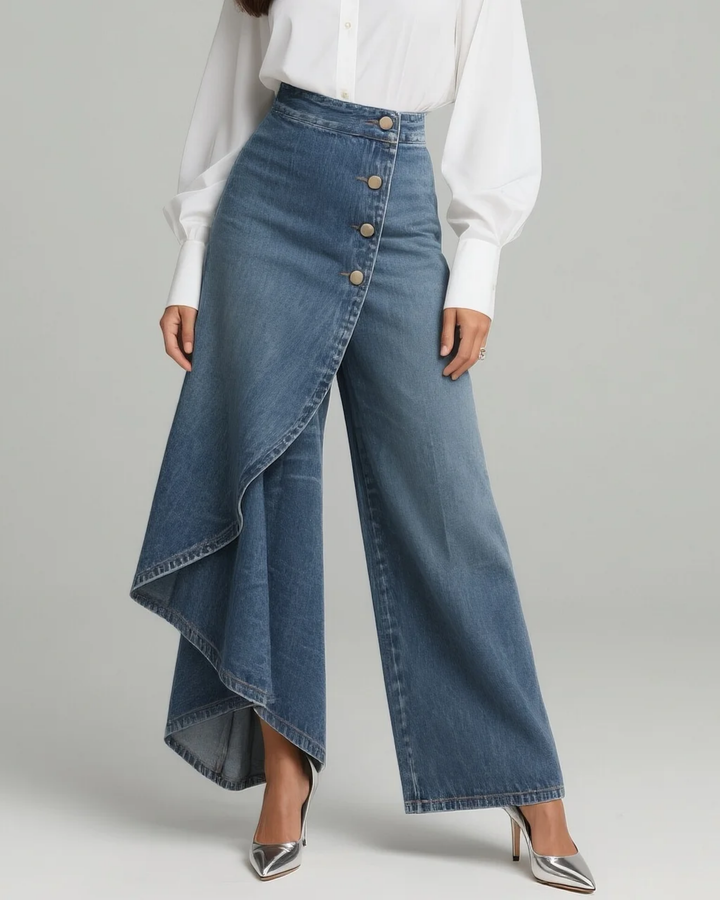 Louna - Pantalons en Denim Enveloppants
