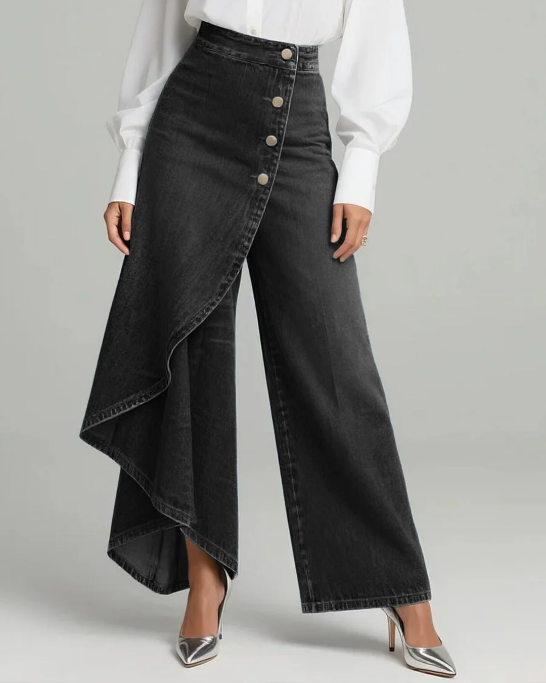 Louna - Pantalons en Denim Enveloppants