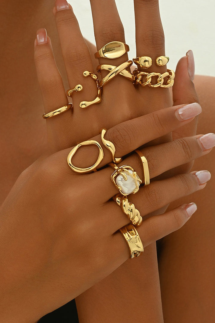 Bague Ouverte en Métal Géométrique
