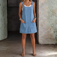 Irís - Robe à Bretelles en Denim Décontractée