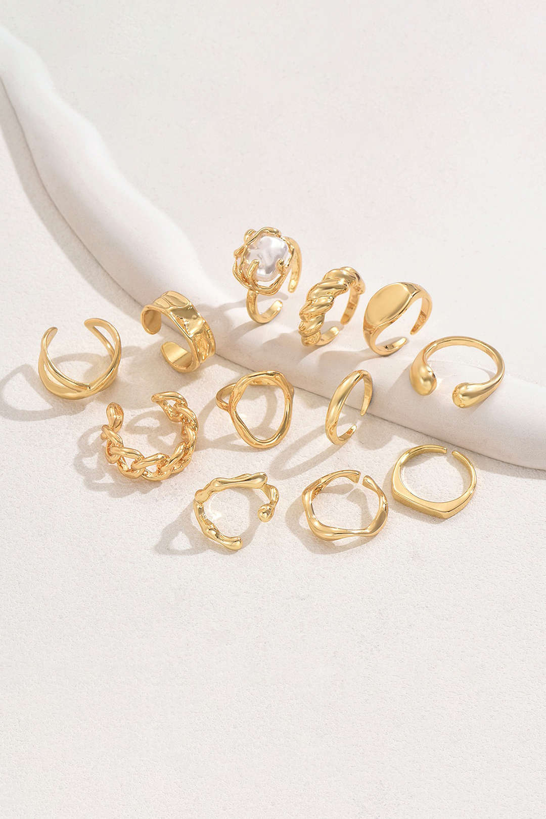 Bague Ouverte en Métal Géométrique