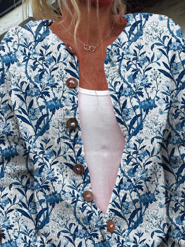 Lucienne - Cardigan à imprimé floral et boutons