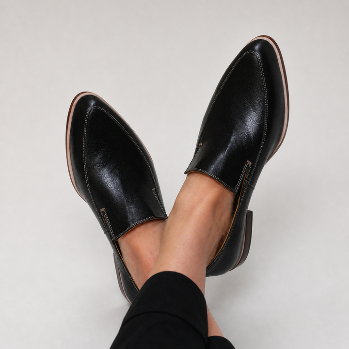 Sophie | Mocassins Patchwork Noirs