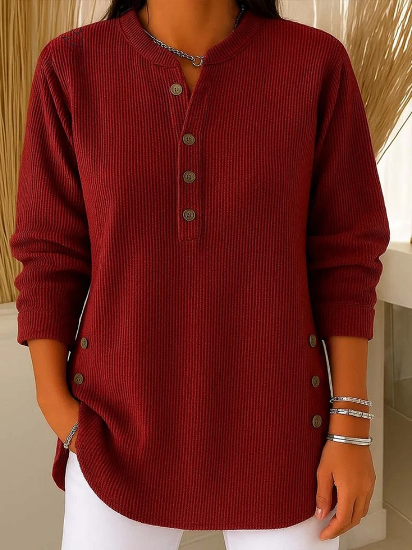 Noëlle | Tunique Henley à Boutons