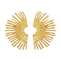 Boucles d'oreilles en métal avec bord ondulé