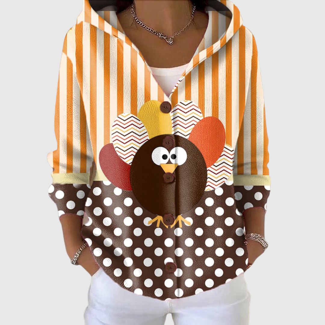 Blanche - Cardigan à capuche en maille