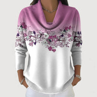 Albane | Pull Fleuri à Col Roulé