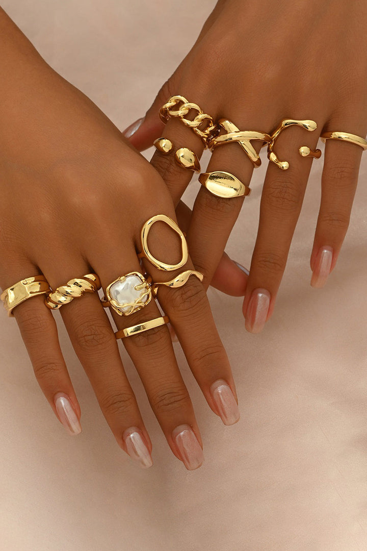 Bague Ouverte en Métal Géométrique