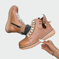 Ombeline - Bottes en cuir orthopédique à tige basse
