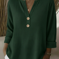 Lucie | Pull Henley Texturé à Boutons