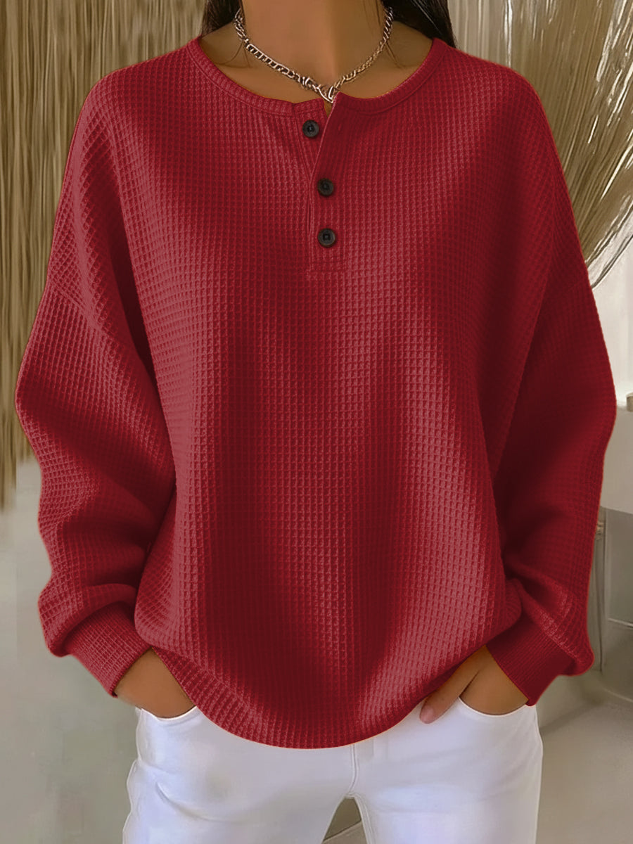 Grâce | Sweat Henley Texturé
