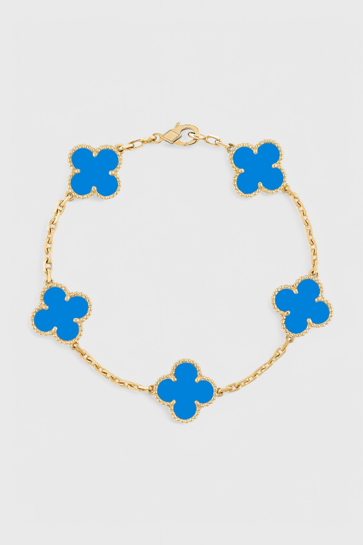 Bracelet avec Motif de Trèfle et Élégance Dorée
