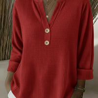 Lucie | Pull Henley Texturé à Boutons