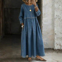Océane - Robe en Denim avec Col Peter Pan