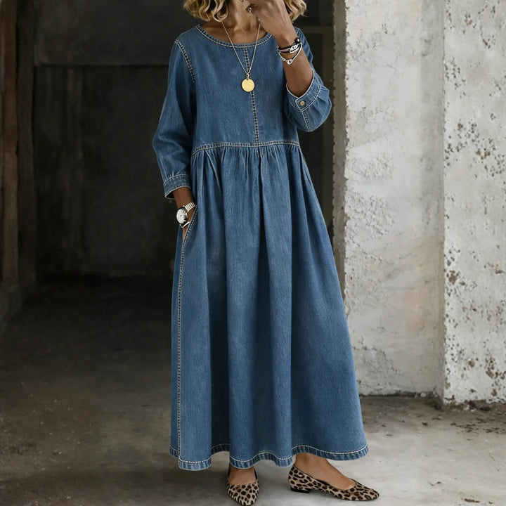 Océane - Robe en Denim avec Col Peter Pan
