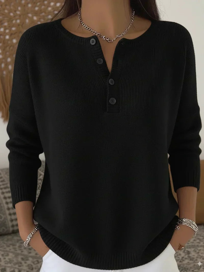 Éléonore | Pull en Maille à Boutons Henley