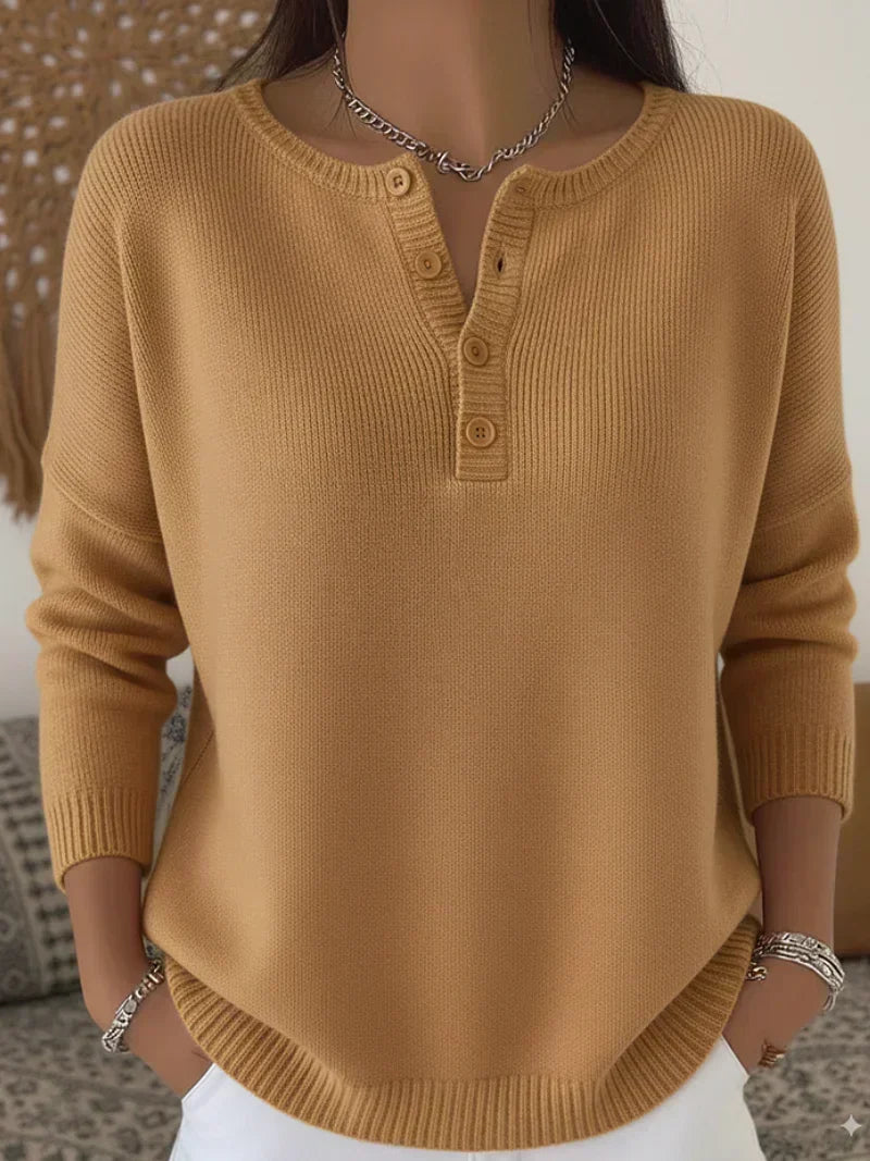 Éléonore | Pull en Maille à Boutons Henley