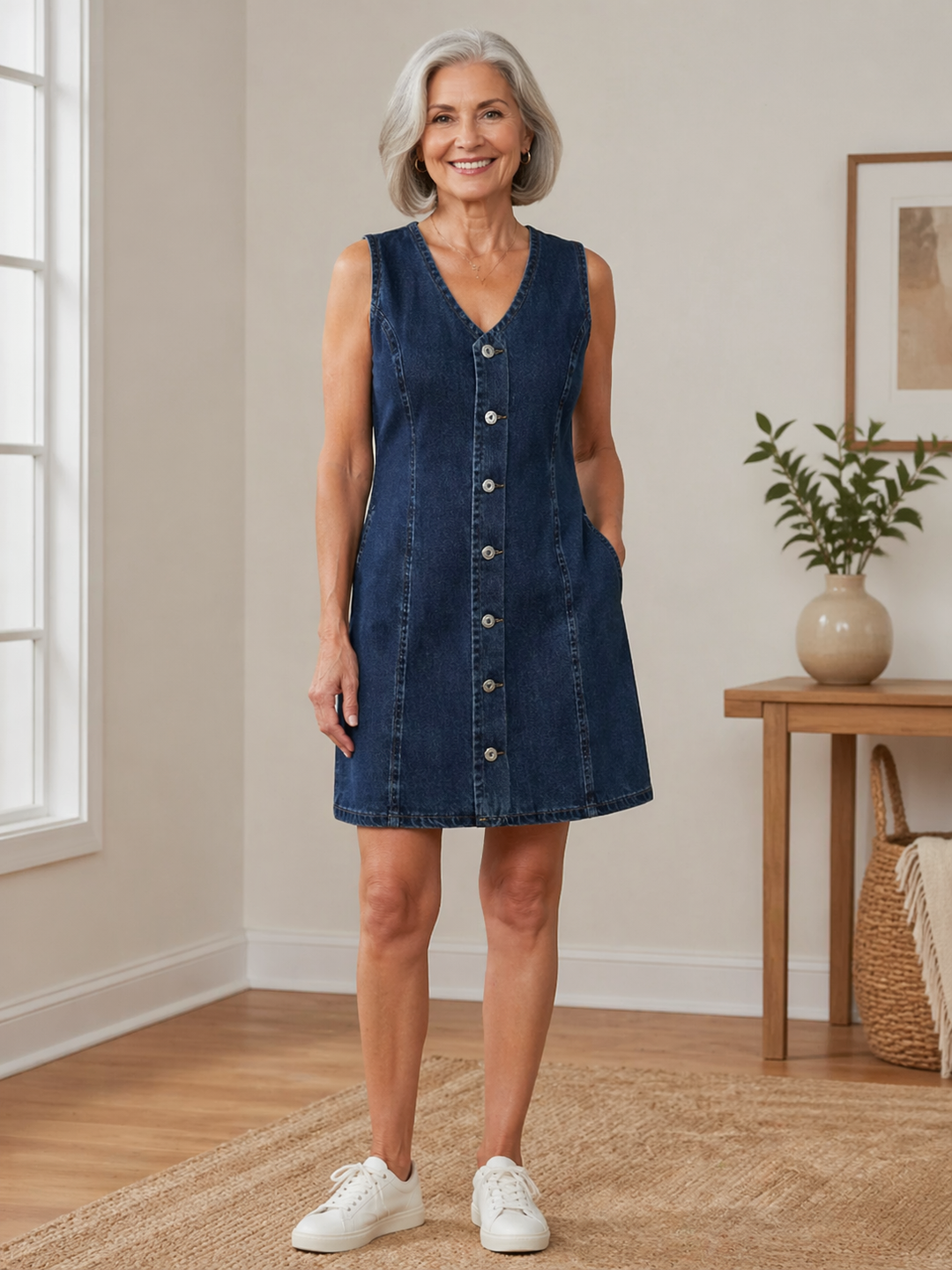 Lilou - Robe Décontractée en Denim