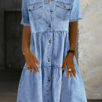 Sabine - Robe en Jean Décontractée Élégante