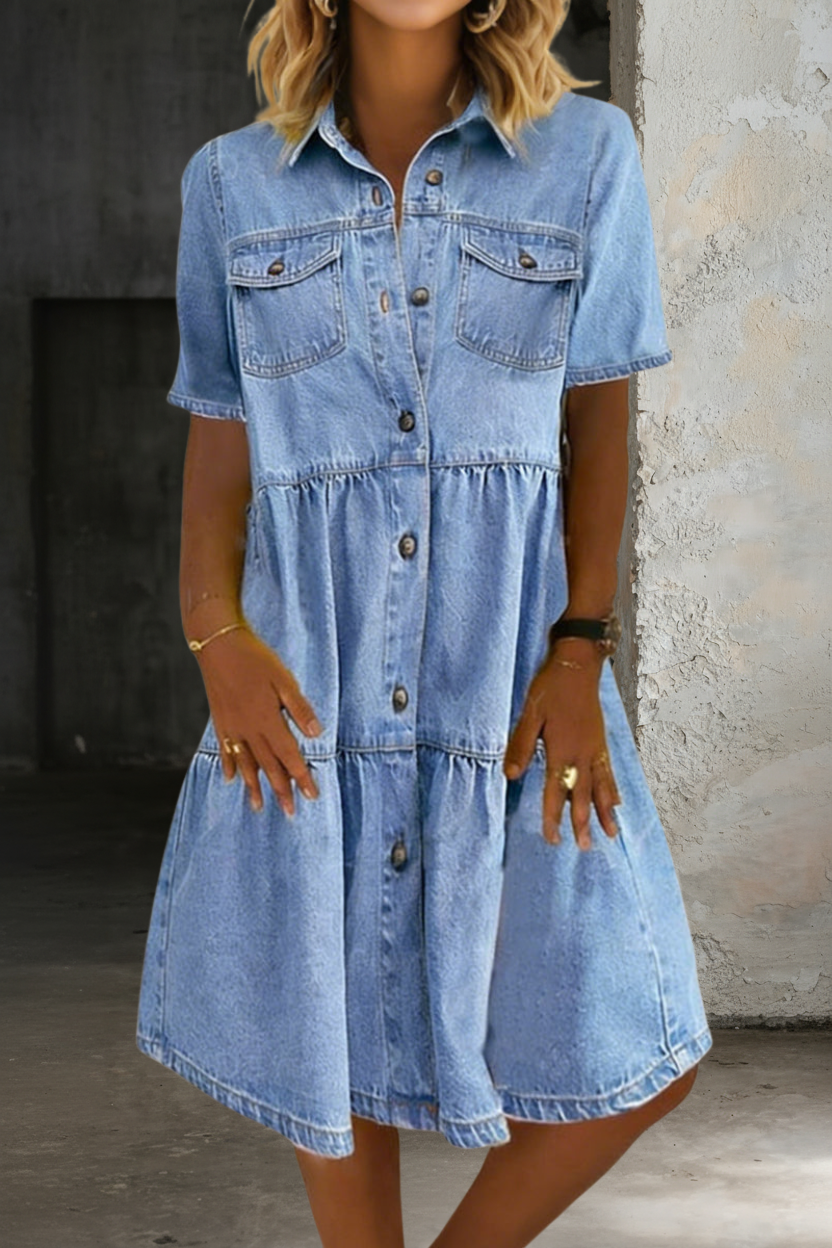 Sabine - Robe en Jean Décontractée Élégante