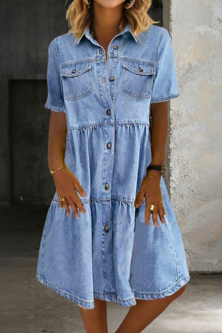 Sabine - Robe en Jean Décontractée Élégante