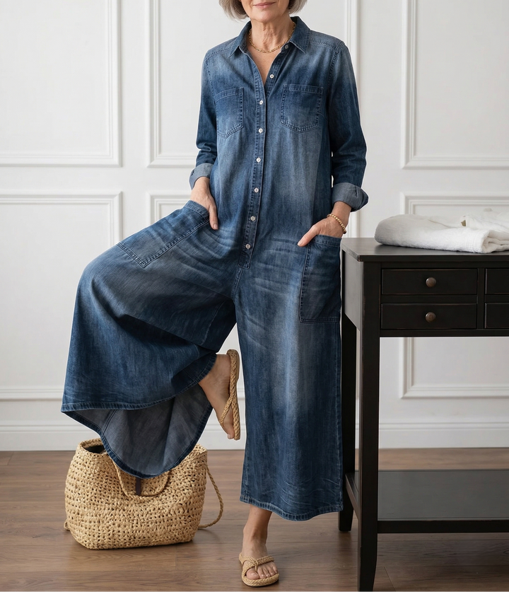 Fleur -  Combinaison en Denim de Coton