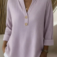 Lucie | Pull Henley Texturé à Boutons
