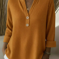 Lucie | Pull Henley Texturé à Boutons