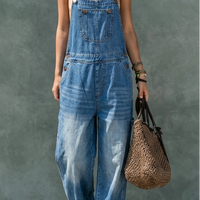 Adèle - Salopette en Denim avec Taille Élastique
