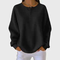 Hélène | Pull orange en maille gaufrée douce