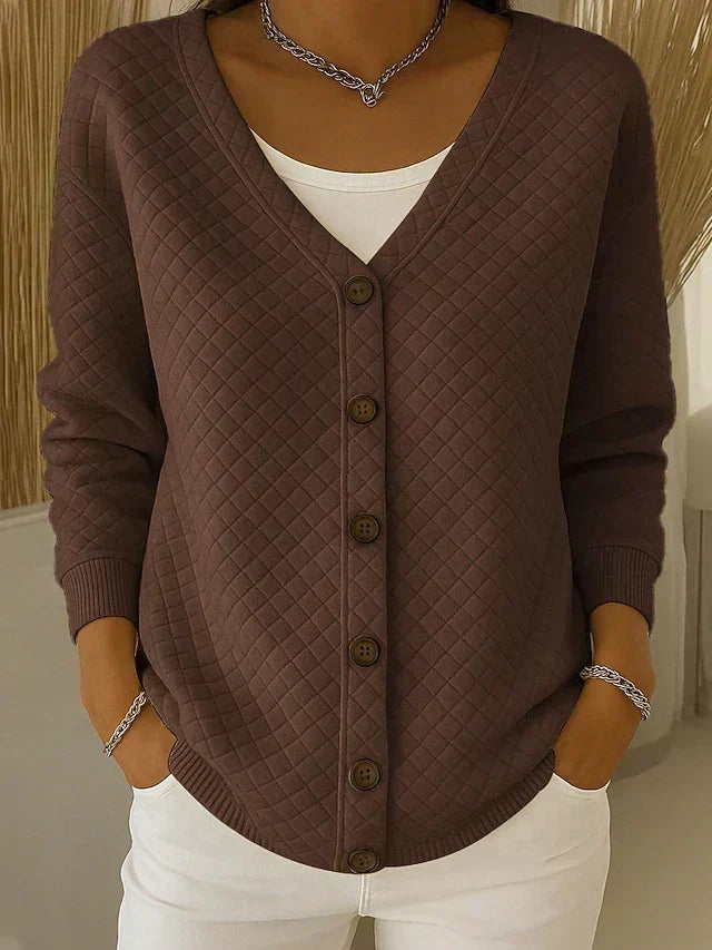 Léonore | Cardigan Matelassé à Boutons