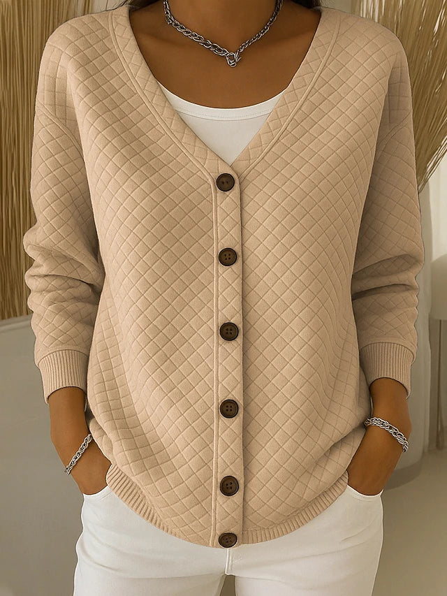 Léonore | Cardigan Matelassé à Boutons
