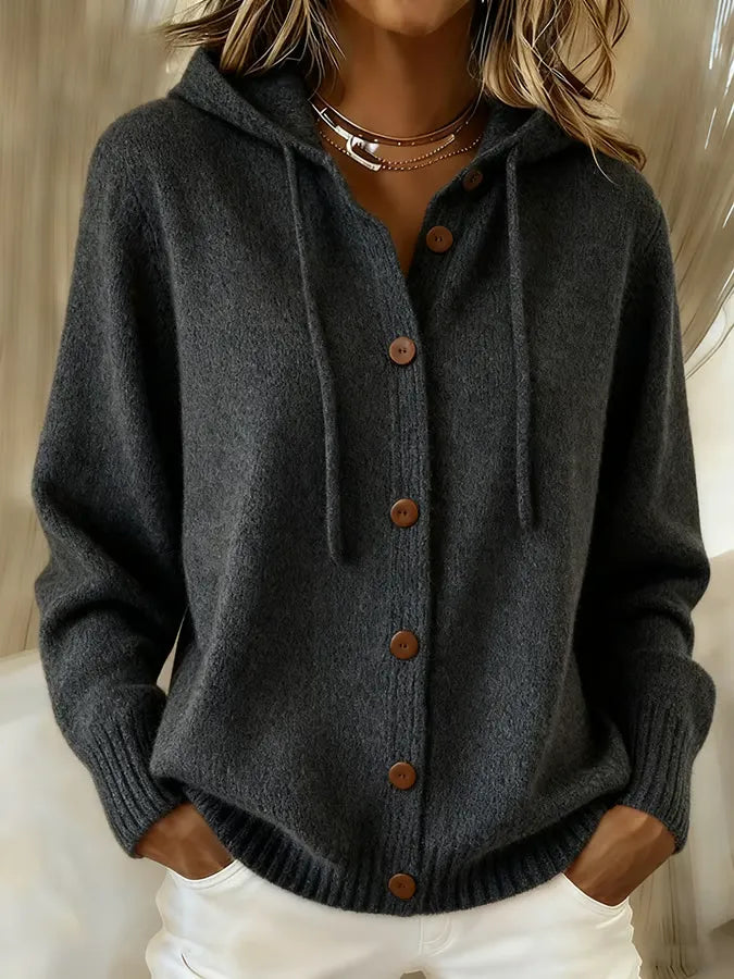 Brigitte | Cardigan à Capuche et Boutons