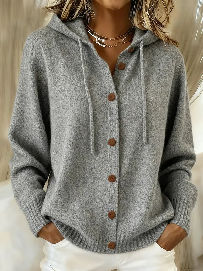 Brigitte | Cardigan à Capuche et Boutons