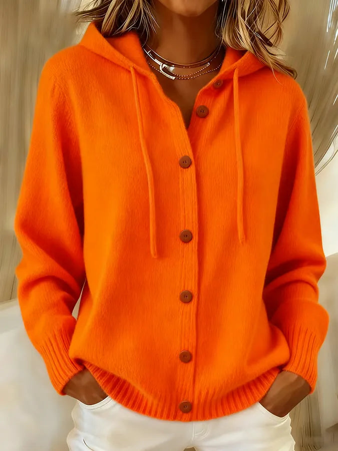 Brigitte | Cardigan à Capuche et Boutons