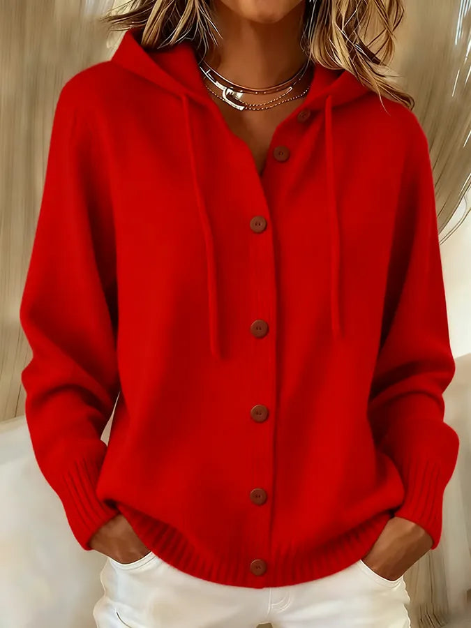 Brigitte | Cardigan à Capuche et Boutons