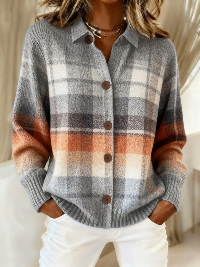 Marlène | Cardigan À Carreaux