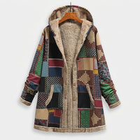 Judith - Sweat-shirt patchwork aux tons terre
