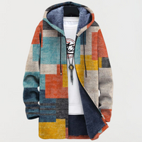 Camille | Manteau à Blocs de Couleurs Géométriques
