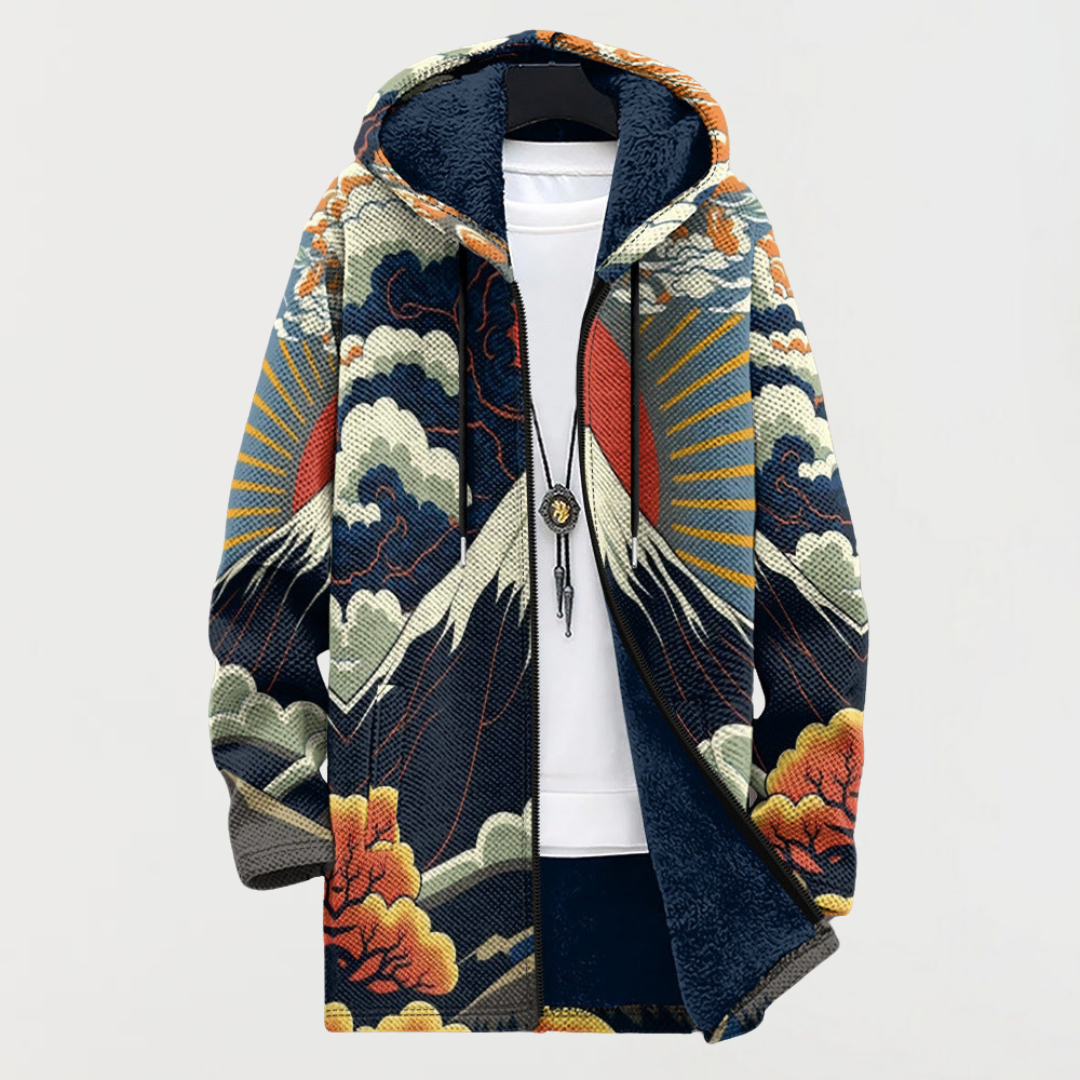 Géraldine | Manteau à Motif Paysage de Montagne