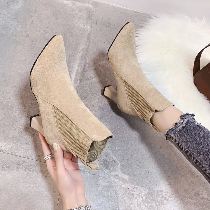 Marguerite - Bottes à plateforme en daim