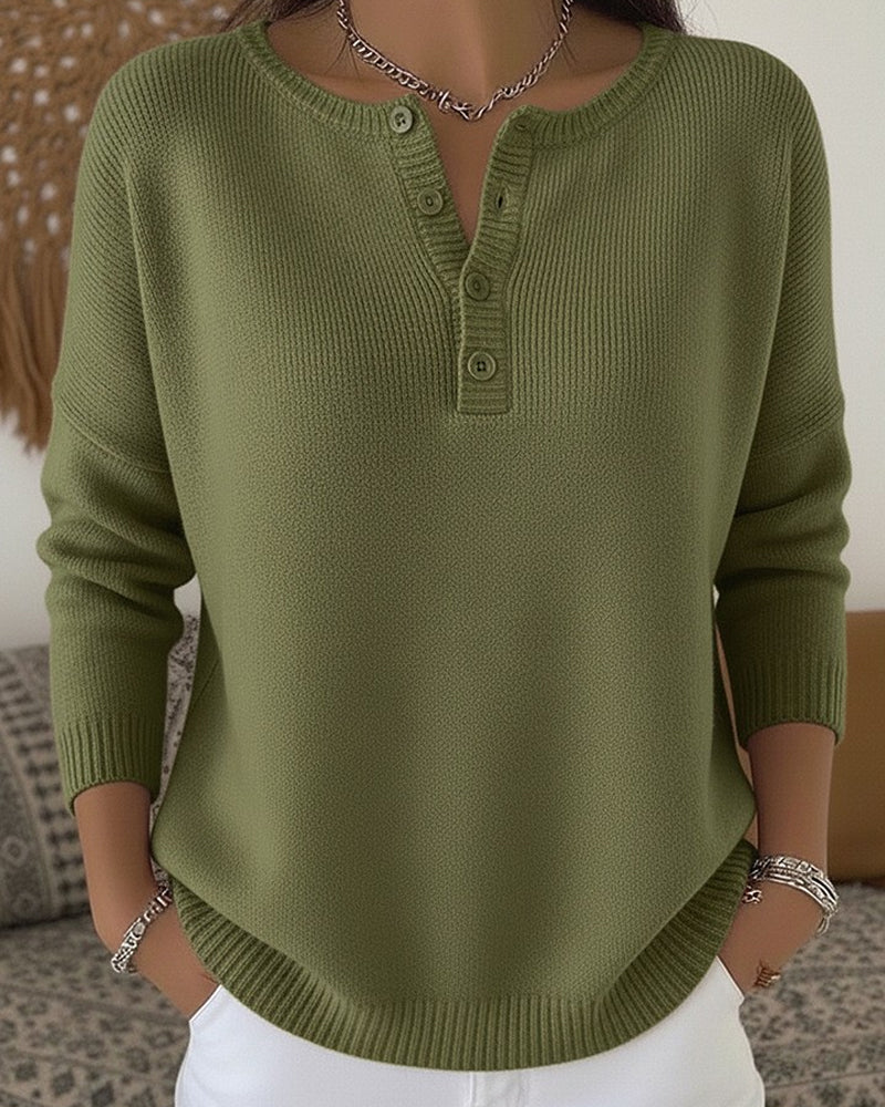 Éléonore | Pull en Maille à Boutons Henley