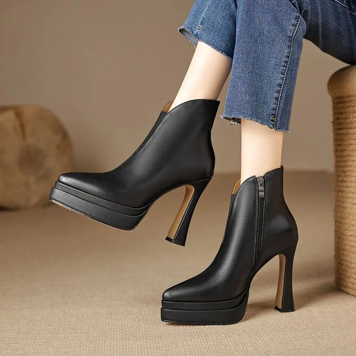 Victorine - Bottes rétro à talon aiguille