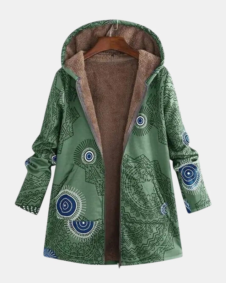 Micheline | Veste sherpa avec motif tribal