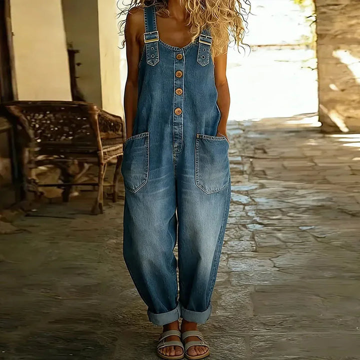 Madeleine - Combinaison Vintage en Coton Doux avec Aspect Denim