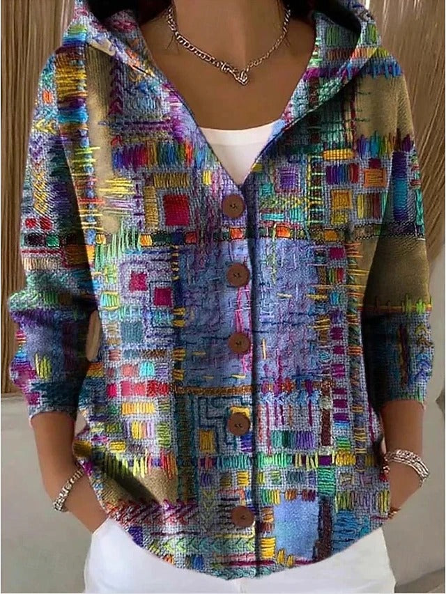 Paule | Cardigan à Motifs et Capuche
