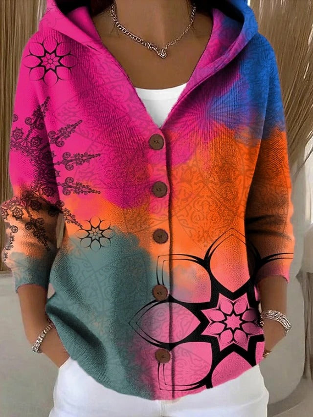 Paule | Cardigan à Motifs et Capuche