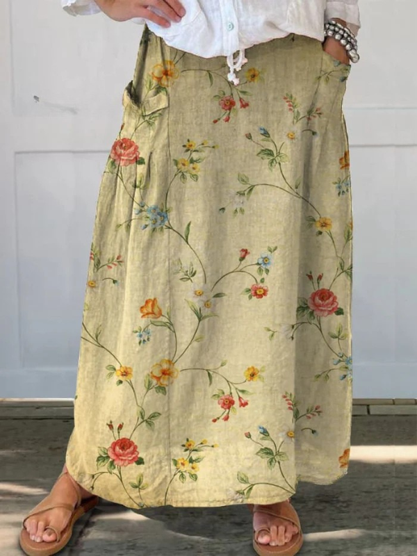 Rose - Jupe Imprimée Légère