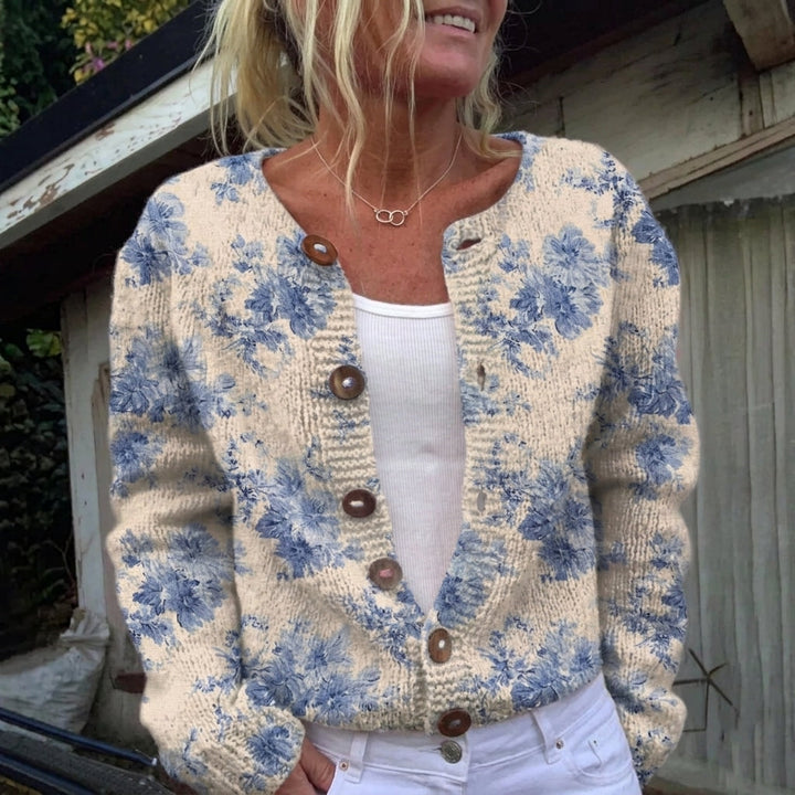 Noémie - Cardigan à imprimé floral et boutons
